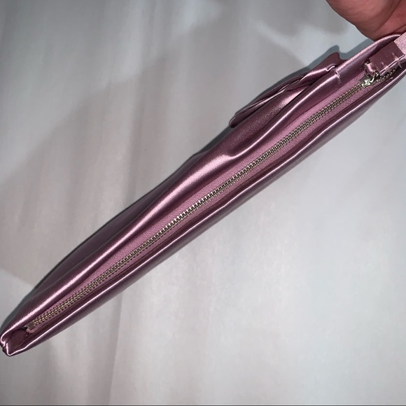 NWOT auth VALENTINO GARAVANI silk zip top CLUTCH rare orchid color BOX/DUST BAG - Picture 12 of 12